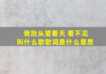 我抬头望着天 看不见叫什么歌歌词是什么意思